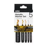 5 Pack Metallic Marker Set
