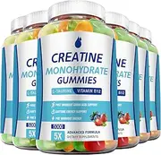 Creatine Monohydrate Gummies 5000mg for Men & Women 6 Packs, Creatine Monohydrate Chew for Boost Focus, Muscle Strength, 5g Creatine Monohydrate per Serving, Sugar Free, Vegan
