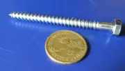 Zinc Hex Head Lag Screw 7/16 Hex Size 1/4 Thread x 3.00" Length, 50 pcs