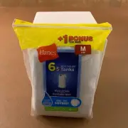 Hanes Boys Size Medium White Ribbed EcoSmart Tagless Tanks 6 Pack NWT