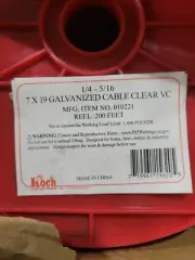 Koch Industries Cable Galvanized Clear VC 7 x 19, 1/4-5/16" x 200 ft. 010221