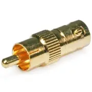 BNC Female Connector to RCA Male Jack Gold Plated Coax Coaxial CCTV Adapter