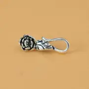 Bali Sterling Silver Flower Hook S Clasps for Bracelet Necklace A2188