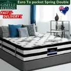 Giselle Bedding 34cm Double Mattress Euro Top with Breathable Cover AU Stock