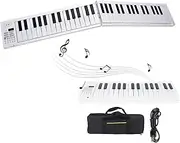61 Key Folding Piano Keyboard, Portable Foldable Electronic Piano with Full Size Keys, Carrying Bag, Kids Instrument Toy Support Recording and Playback, for Beginner