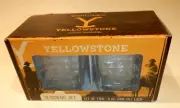 Yellowstone Dutton Ranch Set of 2 New 9oz. Silver Buffalo LLC., Whiskey Glasses