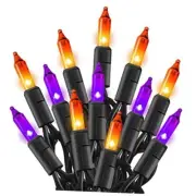 Halloween Lights, 20FT00 Count Incandescent Halloween Mini 1 Purple and Orange