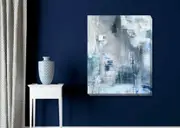 Blue Gray Abstract Stretched Canvas Print