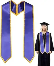 [Generic] Plain Graduation Stole - Stylish Graduation Stole Sash Adult Plain Shawl Stole | Standard Unisex Graduation Stole Graduation Stole for Women Men