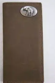 ZEP-PRO Alabama Elephant RTR Roper CRAZY HORSE Leather Wallet BURLAP GIFT BAG