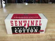 1950's "SENTINEL ABSORBENT COTTON, STERILIZED" Great Graphics & Color! NOS