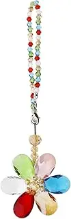 eMagTech Multicolour Flower Suncatcher Crystal Hanging Ornament Car Rear View Mirror Pendant Automotive Interior Charm Decoration Accessories 15cm/5.9 Inch Length