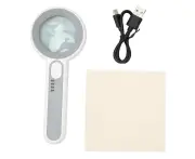 Magnifying Glass With Light 12 Led 5X Handheld 3 Brightness Adjustable Rechargeable Lighted Magnifier