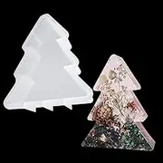 Zayookey Epoxy Resin Molds Silicone Resin Casting Molds Big Christmas Tree Mold for Making Soap Dried Flower Leaf Insect Specimen DIY Bookends Book Organize (Christmas Mold)