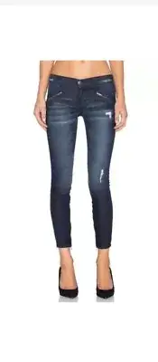 Current/Elliott Jeans Womens 25 The SilverLake Ankle Zip Low Rise Dark Wash Sexy