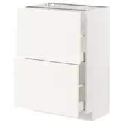 METOD / MAXIMERA base cabinet with 2 drawers, white/Vallstena white, 60x37x80 cm