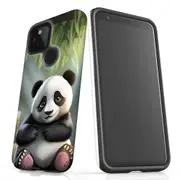 For Google Pixel 4a 5G Tough Protective Cover, Happy Panda