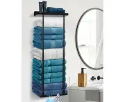 Bathroom Towel Storage Black Towel Holder Bathroom Decor Aesthetic Towel Racks for Bathroom Bath Towel Storage for Rolled Towels Organizer