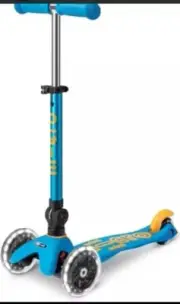 Micro Kickboard - Mini Deluxe LED Scooter, 3 Wheeled, 2-5 years (Blue&Yellow)