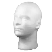 Male polystyrene mannequin head, cosmetic model head White