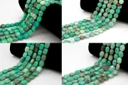 Natural Green Opal Agate Faceted Flat Natural Gemstone Loose Bead - Full Strand