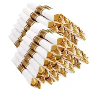 Nervure 400PCS Pre Rolled Gold Plastic Silverware Sets - Heavy Duty Gold Cutl...