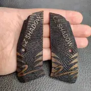 CZ SHADOW 2 Turkish Walnut Root Wood Grips set Gritty Texture Hand Made Engraved