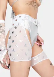 [Roma] Holo Stars Mesh Short Chaps