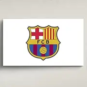 Licensed Décor FC Barcelona Acrylic Wall Art - Small (65cm (w) x 40cm (h) - Full Colour Crest on White