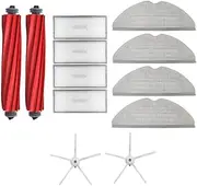Roboparts Accessory Set for Roborock S7 MaxV / S7 MaxV Plus / S7 MaxV Ultra - Antibacterial - Odour Repellent, 2 x Main Brushes, Wipes, HEPA Filter, Side Brushes, Replacement Parts Kit (White)