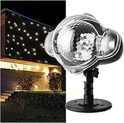 EMOS Snowfall DCPC03 LED Projector, White, Flying Snow, Effective Lighting, Facades, Wall Projection, IP44, Christmas Lighting for Outdoor and Indoor Use, 3 m Cable, Black