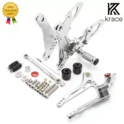 For CFMOTO CF250SR NK250 CNC Rearset Footrest Footpegs Foot Pegs Pedals Silver