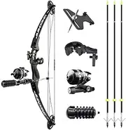 surwolf Archery Bowfishing Compound Bow Kit RTH 30-40 LBS Draw Length 23.5"-30", Target Shooting Bow with Accessories for Bowfishing Archery Hunting