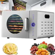 Stainless Steel Food Dehydrator, 8 Tray Fruit Dryer Machine, 360° hot air Drying 24 Hour Timer Smart Control Panel 30-90°C Adjustable Temperature for Drying Fruit Meat Vegetable Jerky and Pet Treat