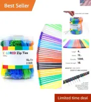 Self-Locking Colored Zip Ties - 4 Inch 12 Colors for Easy Crafting & Marking
