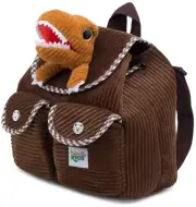 Kids Backpack With Corduroy Brown Dinosaur T-Rex Stuffed Animal Plush Toy KIDS