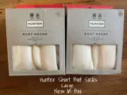 Hunter Unisex Half Cuff Sort Boot Socks Liners Large X 2 Lot New In Box