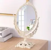 Ellipse Shaped Makeup Mirror Vintage European Style Acrylic Cosmetic Mirror 360