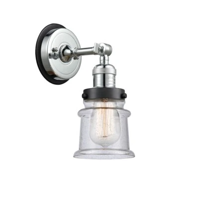 Innovations FR Canton 1 Light Sconce, CH/Clear/Seed - 203PC-BPBK-HRBK-G184S