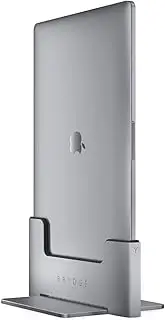 Brydge Space-Saving Laptop Stand | Vertical Docking Station | Compatible with 13-inch MacBook Air (2021-2018) | 2 x Thunderbolt 3 Ports | (Space Gray)