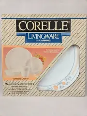 VTG Corelle Apricot Grove Dinnerware Set 16 Piece NOS Service for Four Corning