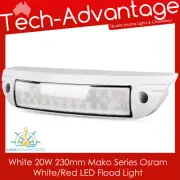 LED Floodlight 20W 230mm 9-32V White Combo White/Red Boat/Caravan/UTE/Motorhome