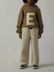 BNWT Authentic Essentials Fear Of God Kids Wheat Tan Relaxed Trousers Pants 12