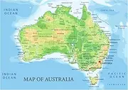[TYBBAG] Map of Australia Print Poster Modern Style Canvas Painting Wall Art Picture Office Home Decor-60x80cm Unframed