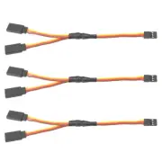 3-Pack Servo Splitter Cable – 6" JR Style Y-Harness for RC, Standard Servo Y-Cab