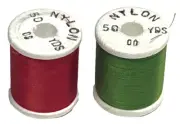 Gudebrod Nylon Thread Type 00 Red 50-Yard Spool and Type 00 Green 50-Yard Spool