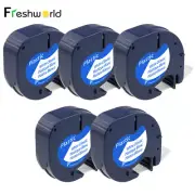 5PK Compatible with Dymo Letratag Refill Plastic 91331 Label Tape 12mm LT-100H