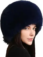 [keusyoi] Female Fur Hat Russian Ushanka Hat Winter Hat for Women Warm Fluffy Female Ski Snow Cap Fashion Fur Hats