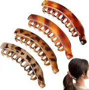 Alovez Pack of 4 Large Banana Hair Clips, Banana Hair Clip, Vintage Banana Hair Clips, Women's Thin Thick Hair for Women