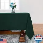 L Linen World Linen Tablecloth, 100% French Linen Green Tablecloth 90" x 60"